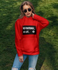 no football damska mikina cervena