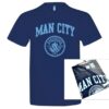 man city crest t shirt navy adults combined