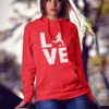 love damska mikina cervena