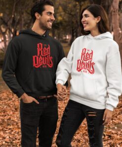 pullover hoodie mockup featuring a couple by brown leaves 31805