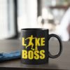 Futbalovy Hrncek Like a Boss cierno zlty s dekoraciou