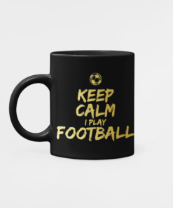 Hrncek Keep Calm Play Football cierno zlaty