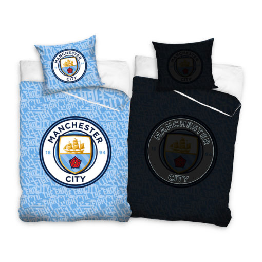 Svítící povlečení Manchester City povlak na přikrývku a polštář - 140 x 200, 70 x 80