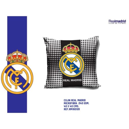 Povlak na polštář Real Madrid černobílý