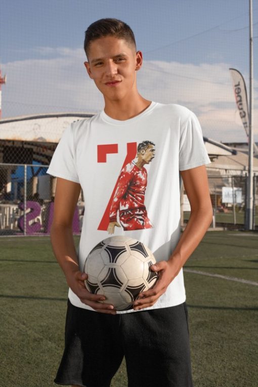 Tričko Ronaldo 7 černá, červená a bílá - Image 2