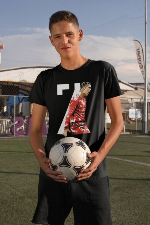 Tričko Ronaldo 7 černá, červená a bílá - Image 3
