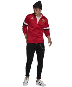 Mikina Manchester United Adidas 3 Stripes cela postava
