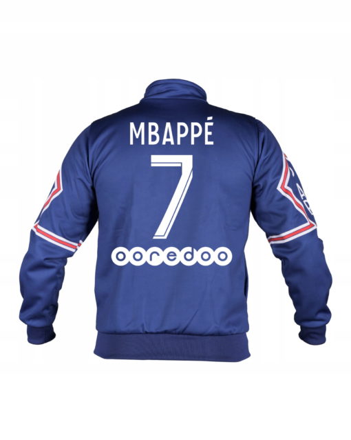 Dětská mikina s kapucí Mbappe PSG 2021/22 replika modrá