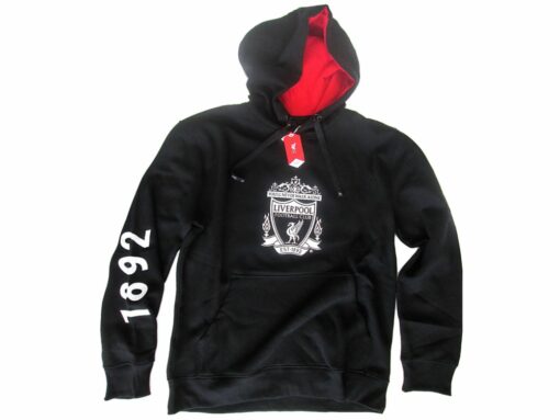 Mikina s kapucí Liverpool s logem 1892 černá - Image 3