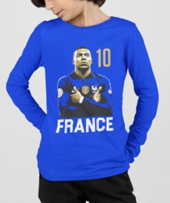 Tricko s dlhym rukavom Mbappe France 10 modre chlapec