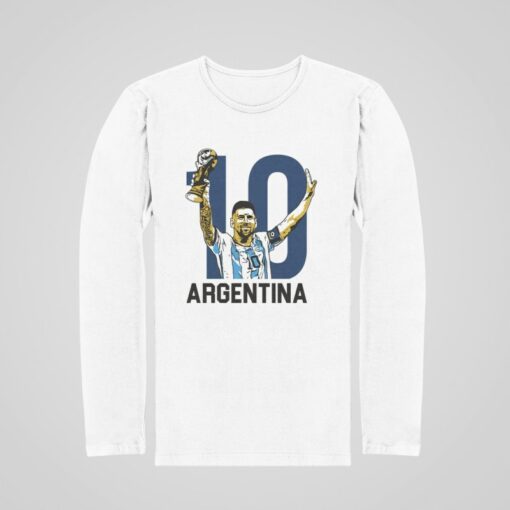 Tričko s dlouhým rukávem Messi Argentina 10 - Image 2