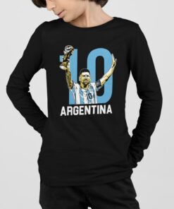 Tricko s dlhym rukavom Messi Argentina cierne chlapec