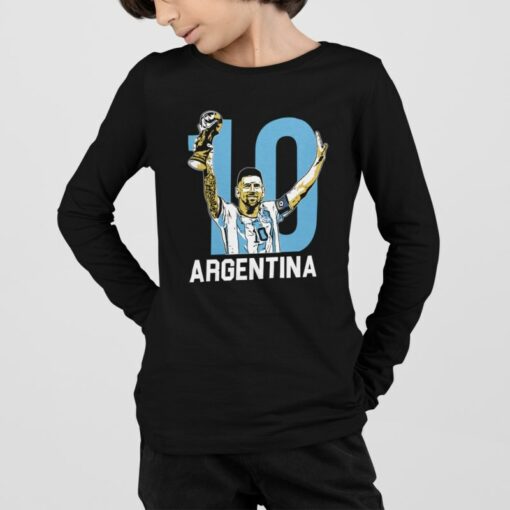Tričko s dlouhým rukávem Messi Argentina 10 - Image 4