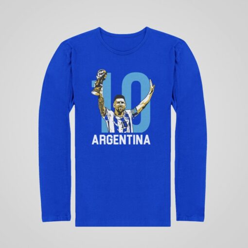 Tričko s dlouhým rukávem Messi Argentina 10 - Image 3