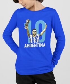 Tricko s dlhym rukavom Messi Argentina modre chlapec