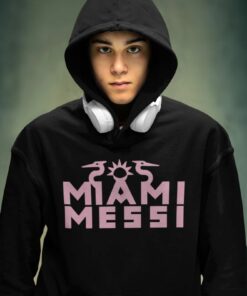 Mikina Messi Miami cierna dospely