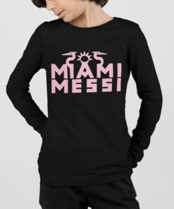Tricko s dlhym rukavom Messi Miami cierne