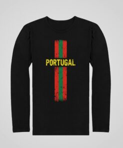 Tričko s dlouhým rukávem Portugalsko s vlajkou