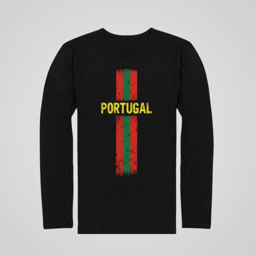 Tričko s dlouhým rukávem Portugalsko s vlajkou