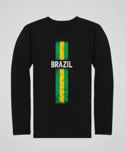 Tričko s dlouhým rukávem Brazil s vlajkou