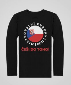 Tricko Cesko EURO 2024 s dlhym rukavom cierne