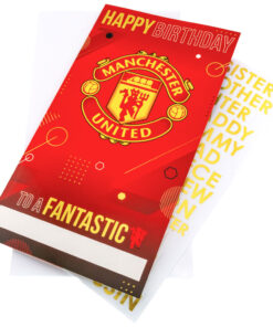 Narozeninové rodinné přání Man United se samolepkami